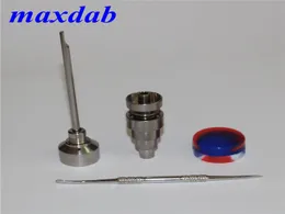 10mm 14mm 18mm قابلة للتعديل Titanium Tool Set Glass Bong Bong Gr2 Gr2 Titaniums Nails with Carb Cap Dabber Tools Slicone Jar 5977075