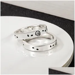 Rings Band Fashion Luxury GCC Ring Ghost Sier for Men Women UNI Snake Designer Love Brand Hip Jewelry Sliver Color Mans Party Drop Del Otj0w
