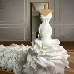 Свадебные платья с облигацией слоновой кости 2021 Принцесса Русалка милая шея шее