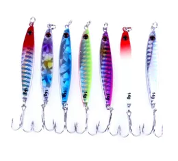 7pcs nova chegada isca de chumbo gabaritos de metal 14g 6cm Tackle de pesca dura ISCA Isca de pesca artificial colorida WobBlers2659122