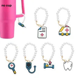 Charms Medical 2 Pearl Chain With Charm For Cup Handle Tumbler Accessories Personalized Drop Delivery Ot6Kh