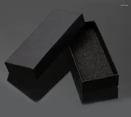 Gift Wrap 1000pcs Black Rectangle Jewelry Box Keychain Packaging Tieclip Keyring Bärande falllådor Anpassad logotyp 13x5.3x1.8cm Sn