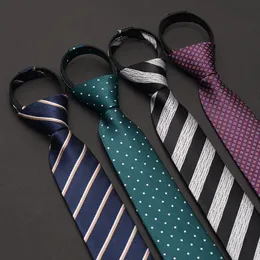 Chegadas gravata com zíper para homens estreitos 6cm Fashion casual Business Work Party Party com caixa de presente Packing 240506