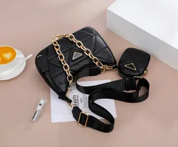 Crossbody -Bag -Umhängetaschen Designer -Taschen Handtasche Frauen Luxusmarke 3 in 1 Mode Frauen Goldkette Silber Kette Ledertasche Leinwand Tasche Multifunktionale Tasche