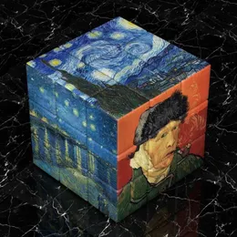 Magic Cubes Van Gogh Sunflower Starry Sky Magic Cubes Magic Cubes Childrens Paints Dift Creative Education Magic Cubes Picture Y240518