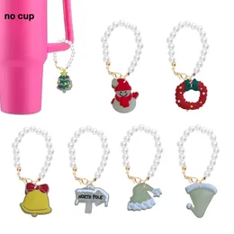 Sandaler Julfluorescens Pärlkedja med charm charm för koppformade tillbehör personaliserade handtag tumbler droppleverans ot7at