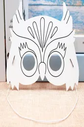 Kindergarten Painting Handmade DIY Graffiti Blank Mask Art Material Owl Cartoon Paper Mask Painting Suitable for Children6375395