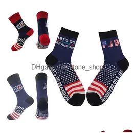 Party Favor Lets Go Brandon Trump Socks 2024 American Election Funny Sock Men And Women Cotton Stockings Drop Delivery Home Garden F Dhgim