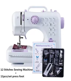 Multifunction Mini Sewing Machine 505A 12 Stitches Replaceable 11pc Presser Foot Power Supply LED Light Sewing classes3689065