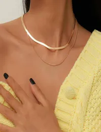 Prosty naszyjnik na szyi Modna warstwa Goldsilver Kolor Choker Naszyjniki dla kobiet biżuteria mody 20216945779