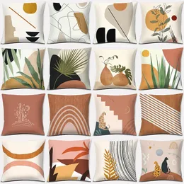 Pillow Warm Color Series Gift Office Home Office Decorazione Linenio da letto Coperchio di divano (45 cm 45 cm)