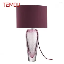 テーブルランプTemou Nordic Glaze Lamp Modern Art Iiving Room Bedroom Study El LED Personality Originality Desk Light