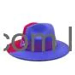 Party Hats Womens Fedora Hat Wide Brim Elastic Ribbon Autumn And Winter Mens Vintage Fashion Tie Dyed Felt Jazz Panama Drop Delivery Otfhg