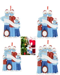 2020 DIY NAMN VÄSLIGHETER SNEUS JULTREE HANNING PENDANT PVC SPOT MASK Nya juldekorationer Santa Claus Ornament Flat 6841528