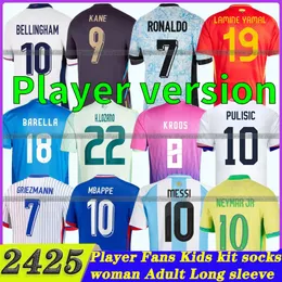 24 25 Oyuncu Versiyon Argentinas 2024 Fransız Futbol Formaları Portuguesa Portekiz Gömlek Çocuk Kiti Englands USAS Meksika Futbol Gömlekleri Üniforma
