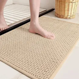 Beige Chenille Bathroom Brud-slip-slip absorbentquick drythinwashable- 16x24 Small Bath Mat Carpet Bath Baths للحمام 240518