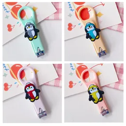 Barbeadores calos pinguim cartoon unhas cortadoras de aço inoxidável kawaii trapaceiro robusto nítido para crianças bk portátil estudantes fofos d ottbe