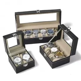 2/3/4/5/6/8/10/12Girds Watch Cases Storage Boxes Watch Organizer Hülle PU Leather Uhr Display Schmuckkasten Caja Para Relojes 240518