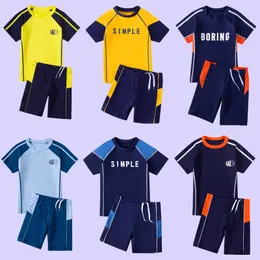 Costumi da bagno sportivi estivi per bambini asciugatura rapida costumi da bagno per bambini due popola