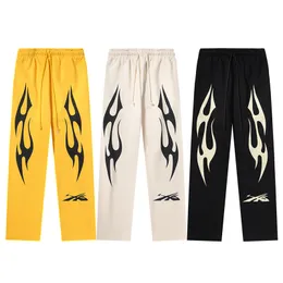 2024SS Printing Pants Men Men Kobiety Jogger Sznurka Ściadki Yellow Black