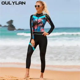 Women's Swimwear Oulylan Full Body Women Wetsuit Snorkeling Swimming Diving Wet Suit For Water Sports Front Zipper Wetsuits Ladies