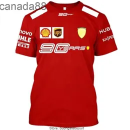 F1 FERARI TEAM Formel One T Shirt Mens New Red Men Extreme Sports Racing Suit Harajuku Street Fashion Overi SU46
