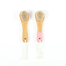 2024 Bamboo Face Cleaning Brush Soft Boar Bristle Beauty Face Tool Skincare Skin Deep Cleaning Exfoliating Lip Brush for Womanfor Beauty Face Tool