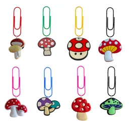Charms Mushroom Cartoon Paper Clips Cute For School Bookmarks Bk Nurse Gift Bookmark Clamp Desk Accessories Stationery Funny Office Su Ottvl