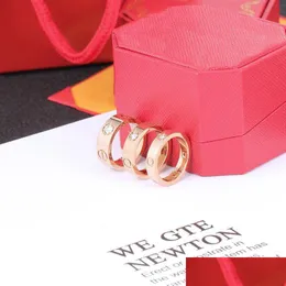 Anelli di banda designer Love Ring Diamond Heart for Women Woman Woman Fashion UNI Gold Sier Rose Colours Otslq