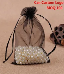 Bütün 100 pcslot 15x20cm Siyah Bolsas Regalo Saquinho de Organza Emalagem Bolsas de Organza Saco de Tule Pochette Tül Bonb5201521