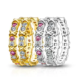 GRA-zertifizierte 925 Sterling Silber Gold-plattierte Moissanite Cross Hoop Ohrringe feiner Hochzeit Fine Schmuckohrringe für Mädchen Frauen