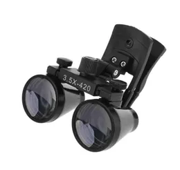 Loupos dentários 25x 35x Lupa binocular Lens de vidro óptico Lens de vidro óptico Clip Loupe T2005215615168