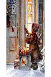 Картины Gatyztory рама рождественская снежная сцена DIY Картина по номерам вручную масляную подарка Canvas Coluring9290753