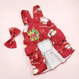 Dog Apparel Pet Dress Christmas Adorable Dresses Charming Winter Clothes For Dogs Cats Warm Cute Printed Puppies