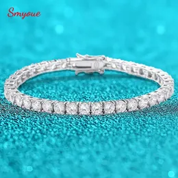 Smyoue 18k plattiert 265 mm Zirkonmoissanit -Tennisarmband für Frauen Mann Full Diamant Original Real 925 Sterling Silber Schmuck 240515