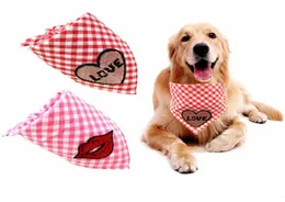 Neues Haustier Valentinstag Schal Lippendruck Hund Bib Liebe Pet Grid Handtuch Geschenke für Haustierplaid Print4919720