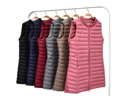 2019 Winter 90 Ultra Light Down Vest女性の袖なしの軽量の長いウエストコート温かいファッション女性スリムフィットベストサイズM3XL8344725