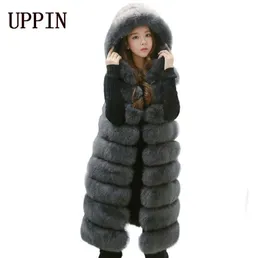 Women039s fur sztuczny uppin 2022 kamizelka mody Woman Winter with Hood Furry Long Woman Plus Size Overcoat1883850