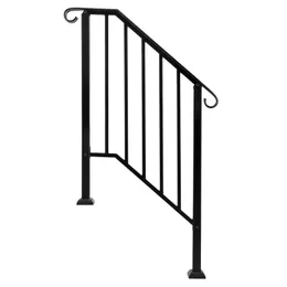Handrail in ferro in 2 passi esterni neri opachi
