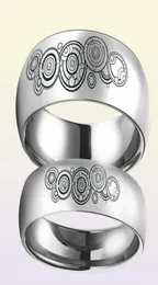 Доктор Кто 6 мм8 мм с высокой полированной комфортной подготовиной куполообразной кольцо из нержавеющей стали серебра Размер 7123984690