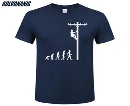 Menschliche Entwicklung des Lineman T -Shirt -Geburtstagsgeschenks für Elektriker Vater Ehemann Oneck Kurzarm Baumwollmänner039s T -Shirts8433478