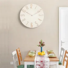 1pc 12inch Wall Clock Frameless NonTicking Silent Wooden Hanging ClockHome DecorMinimalist Home Creative 240514