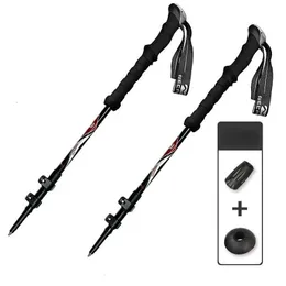 2pcs Carbonfaser Nordische Spazierstöcke Camping -Wandern Ultraleicht einstellbare teleskopische Alpenstock -Trekkingpolen 240511 Klettern Sie 240511