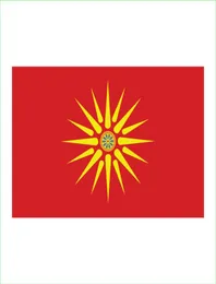 Özel Dijital Baskı 3x5ft Bırak Kırmızı Bayrak Vergina Macedonia'nın Sarı Güneşi 1992 DE7464269 için Tarihsel Bayrak Bannesi