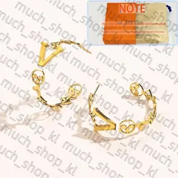 Luxury Gift Letters Hoop Earring Fashion Birthday Love Designer Jewelry Christmas Classic Brand Louiseviution Earring 18K Gold Plated Stainless Steel Jewelry 909