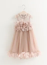 Vieeoease Girls Dress Kids Clothing 2021 Summer Fashion Sleeveles Flower Lace Tutu Princess Abito Ku3117653