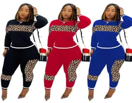 Womentracksuit Leopard Comouflage 스 플라이 싱 트랙 슈트 2 조각 세트 스웨트 셔츠 탑 및 바지 스포티 조깅복 여성 캐주얼 클럽 5038988