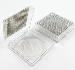 Ny hela fyrkantiga fransbox Alse Eyelash Packaging Box Fake 3D Mink Lash Boxar Faux Cils Strip Diamond Magnetic Case Empty8004231