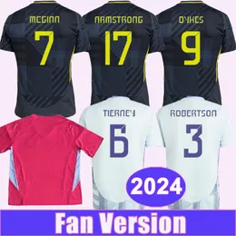 2024 Шотландия мужские футбольные майки Робертсон Адамс Дайкс Армстронг Макгинн Кристи домой в гостях розовые футбольные рубашки с коротким рукавами