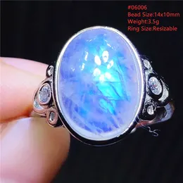 Cristal de Anel Ajuste Ajuste da Luz Azul Naturais 14x10mm 925 Sterling Silver Stone Stone Stone AAAAA 240509